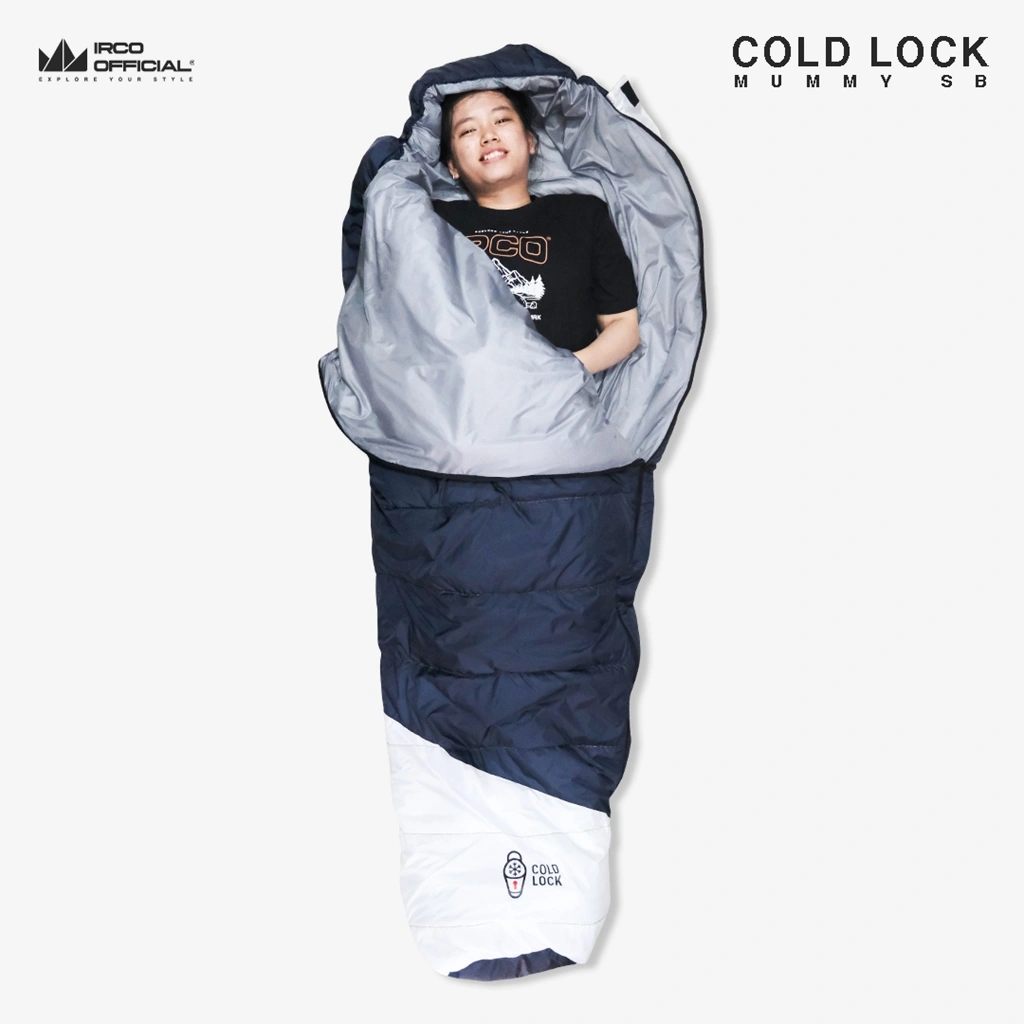 IRCO Cold Lock Sleeping Bag Camping Model Mummy Tebal Inner Dacron 6oz Waterproof Super Hangat 200cm