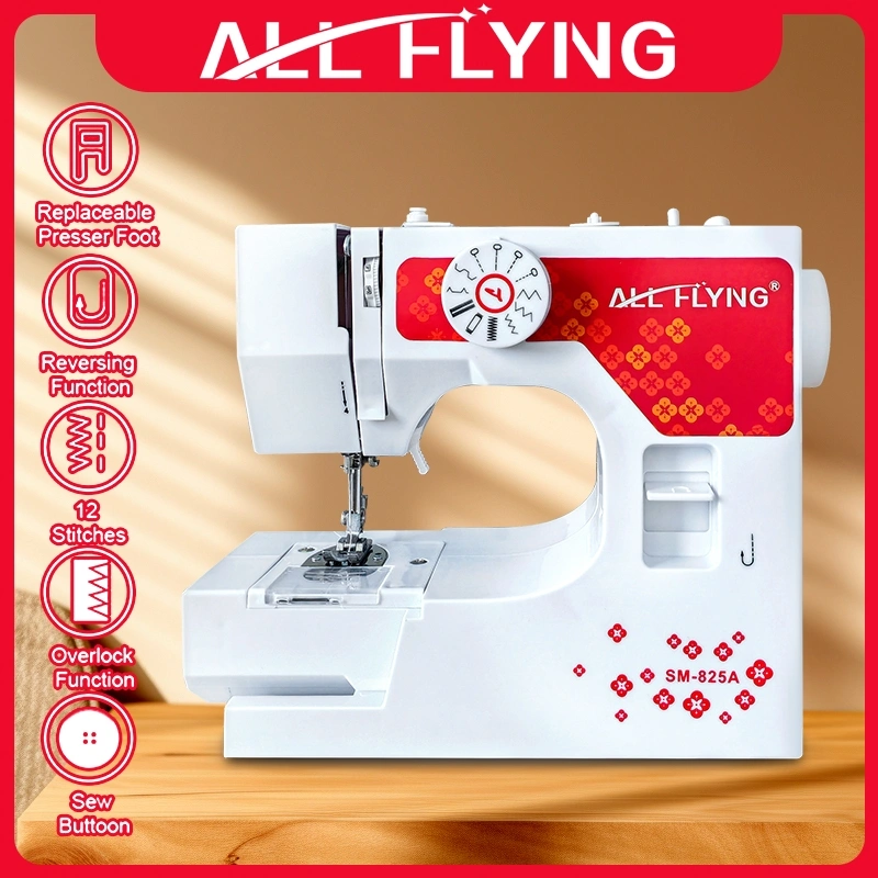 ALL FLYING  Portable 825A Mesin Jahit Listrik Upgrade rumah tangga Multifungsi 12 jahitan portable