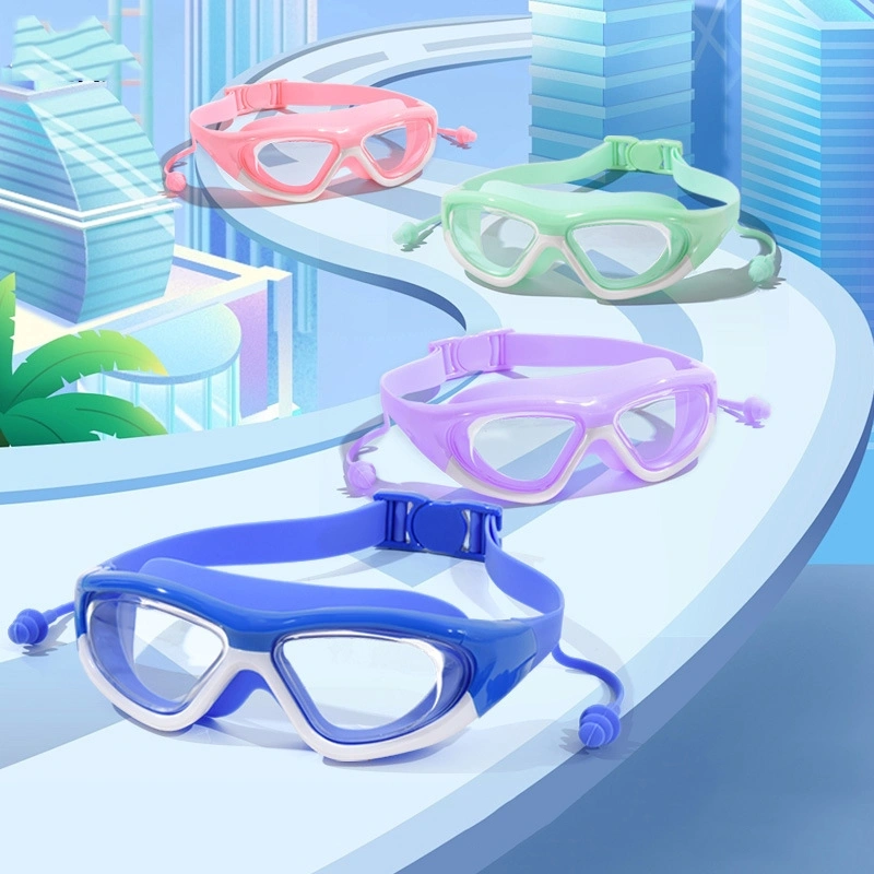 PTM Kacamata Renang Anak& Remaja 3-12 Tahun Swimming Goggles Anti Fog HD /Pelindung Telinga Anti Kabut