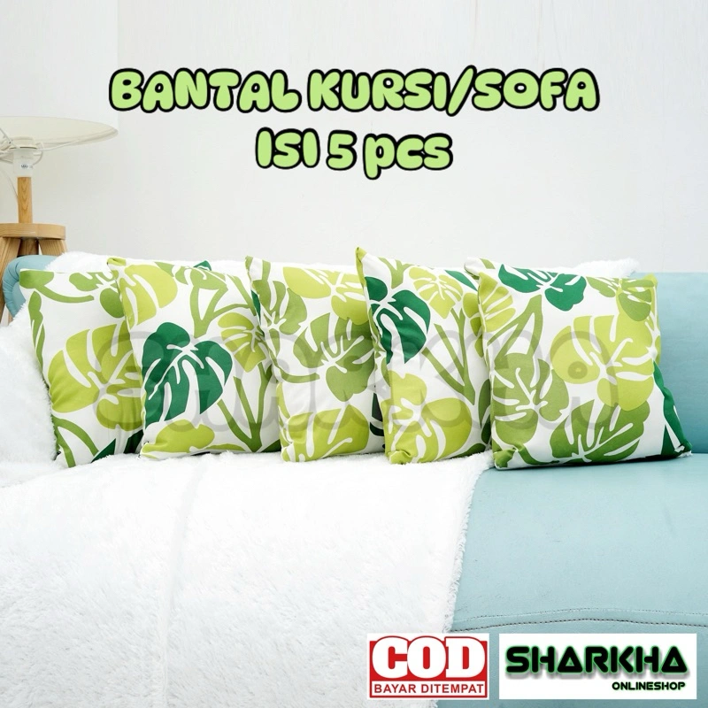 (1 SET ISI 5) PAKET BANTAL SOFA AESTHETIC RESLETING UK 40x40cm ISI SILIKON