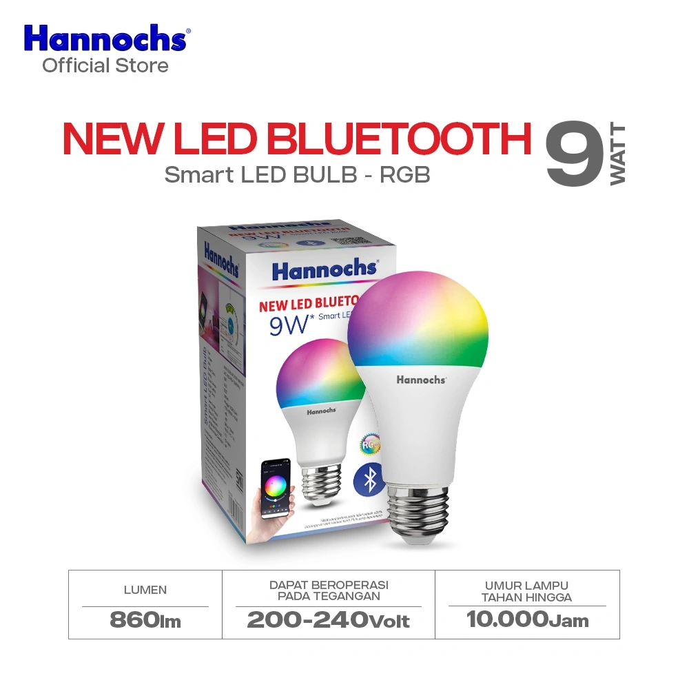 Hannochs Smart LED Bulb New Bluetooth 9W RGB