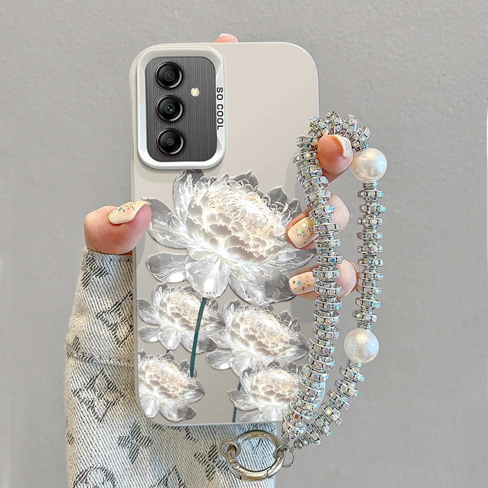 Case untuk SAMSUNG A05S A54 A55 A14 A24 A12 A13 A23 A25 A31 A22 A8 A33 A34 A35 A50 A03S A03 A04 M13 M22 M01S A125 M12 A22 A30 A20S A04S A21S A20 A50S A52 A53 Casing hp terbaru Dreamy Moonlight bunga kristal aesthetic cewek 04389