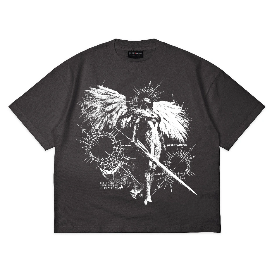 AccentAmbios Boxy Oversized Tshirt DarkAngel Grey Unisex - Cotton Combed 20s