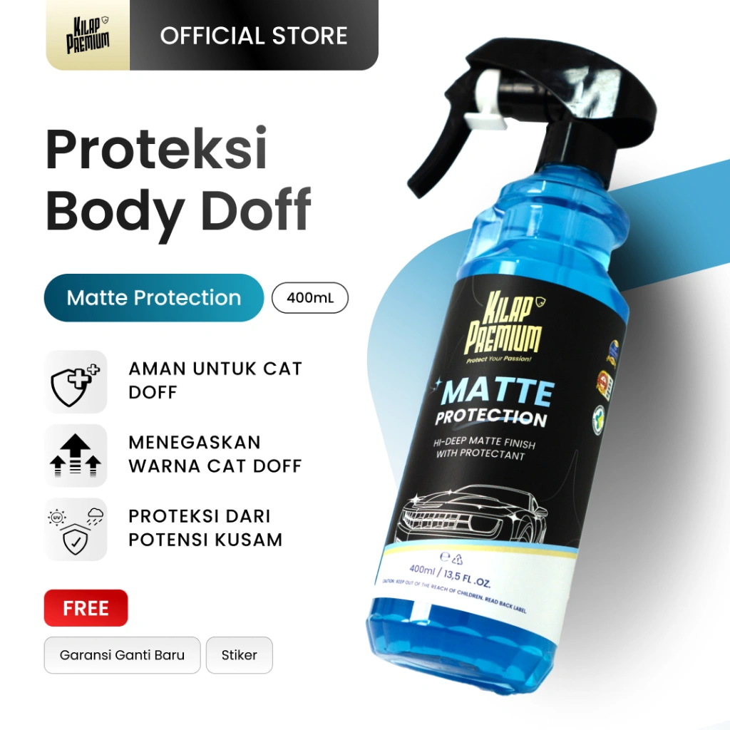 Matte Protection | Kilap Premium - Perawatan Motor Body Doff Helm Doff Mobil Doff, Pelindung Cat Doff, Efek Daun Talas, Perawatan Kendaraan Paint Car dan Sepeda Motor, Perawatan Body Mobil