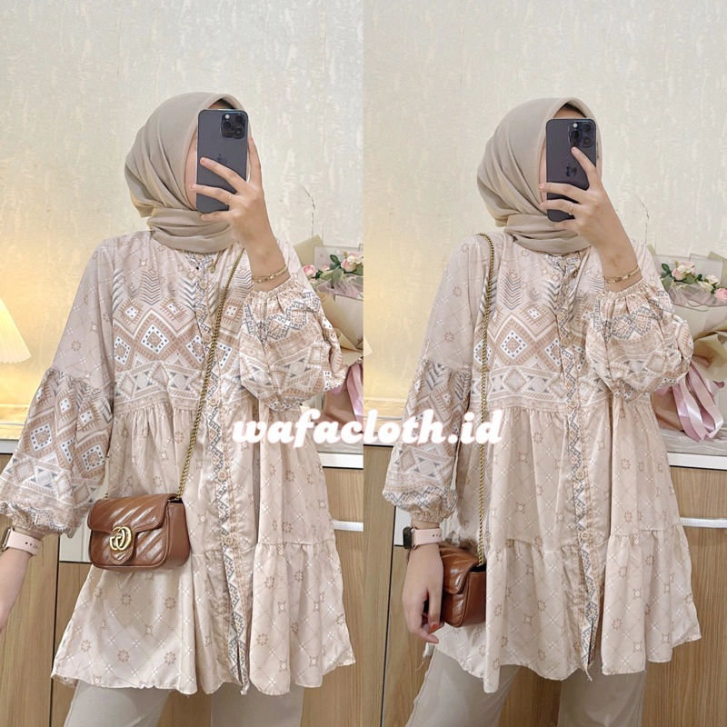 READY STOCK TIFANY BLOUSE RAYON MOTIF ALLSIZE