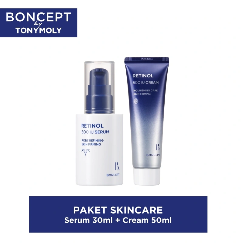 BONCEPT Smooth & Firm Duo - Retinol untuk Kulit Glowing & Kenyal, Anti-Kerutan, Meningkatkan Kolagen, Aman untuk Kulit Sensitif - Skincare Korea