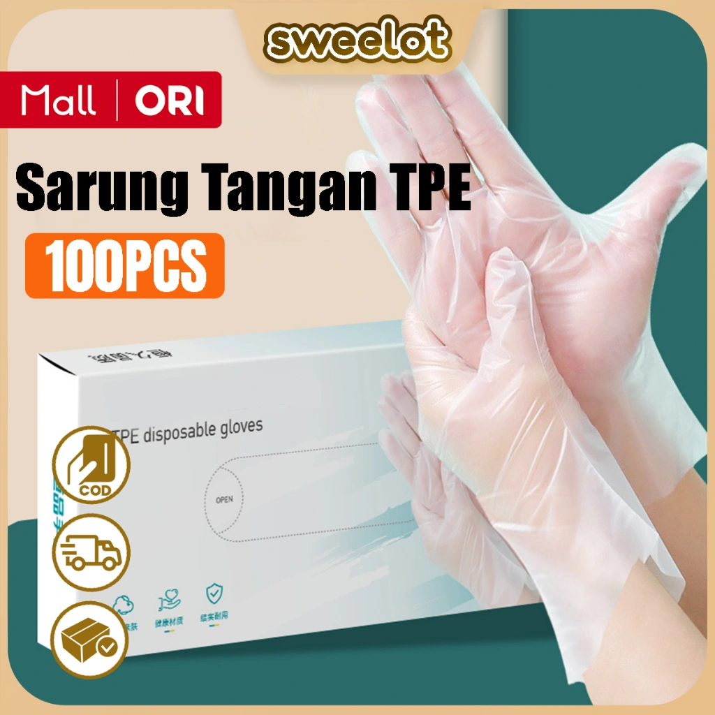 Sarung Tangan Food Grade TPE Transparan Tebal