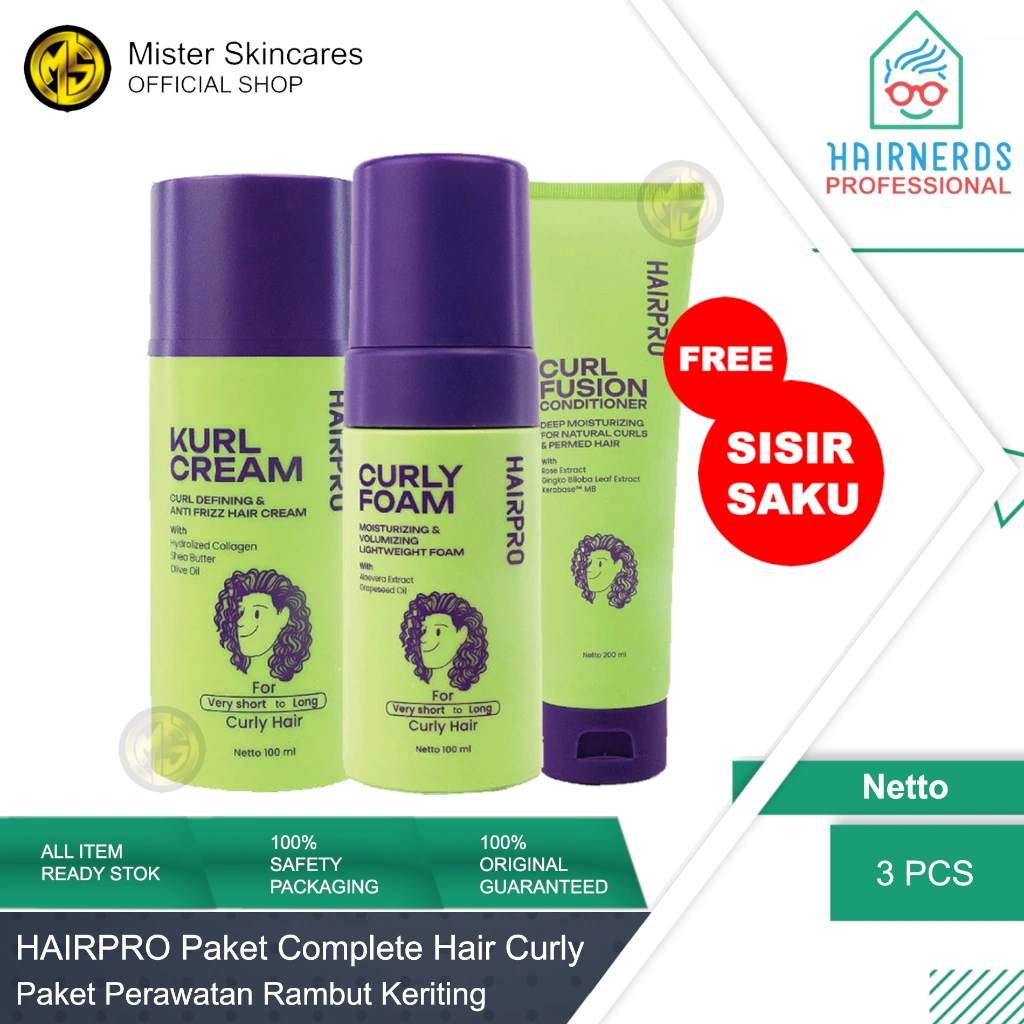 Hairnerds Professional Hair Pro Cream Kurl Cream Curly Foam Curl Fusion Conditioner Rambut Keriting