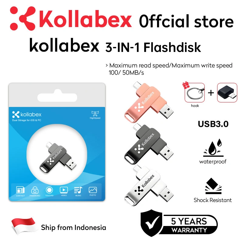 Kollabex 1TB 2TB Flash Drive for Android HP OTG Flashdisk High Speed USB 3.0 Flash Drive Flash Disk[Free micro+hook]