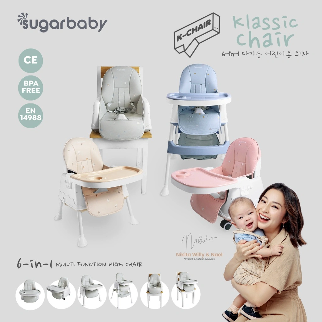 Sugarbaby K Chair 6in1 Multifunction High Chair/booster seat/kursi anak/ Kursi Makan Sugar Baby