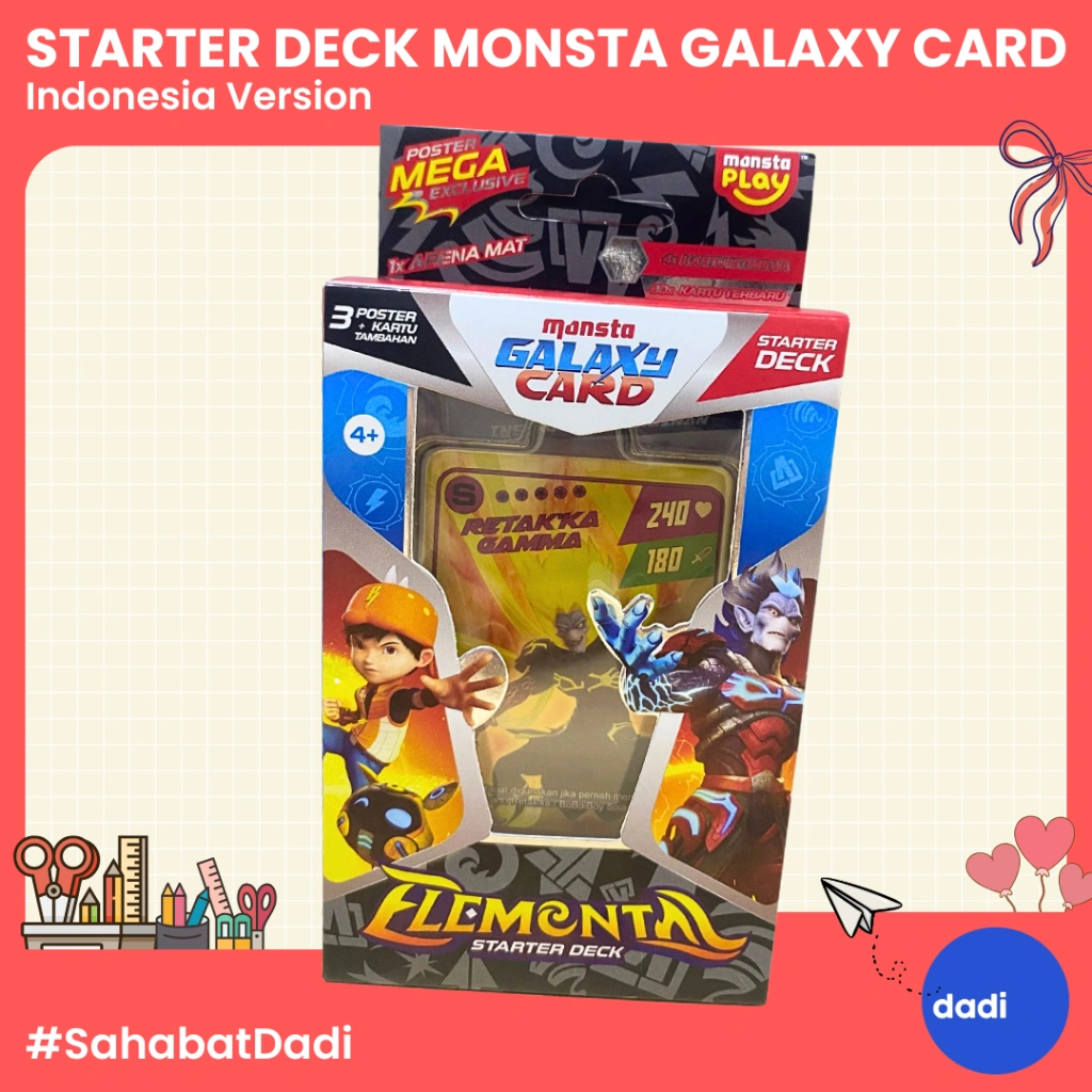 Dadi - BoBoiBoy Galaxy Card Starter Deck Elemental Indonesia Version - Mainan/Card Game