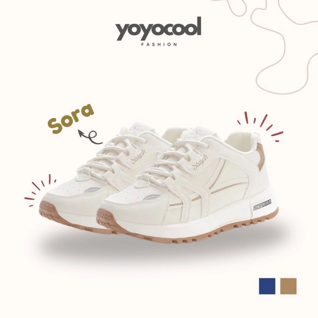 YOYOCOOL Sora Shoes / Sepatu Wanita Sneakers / Sepatu Sport / Sepatu Fashion / Korean Style
