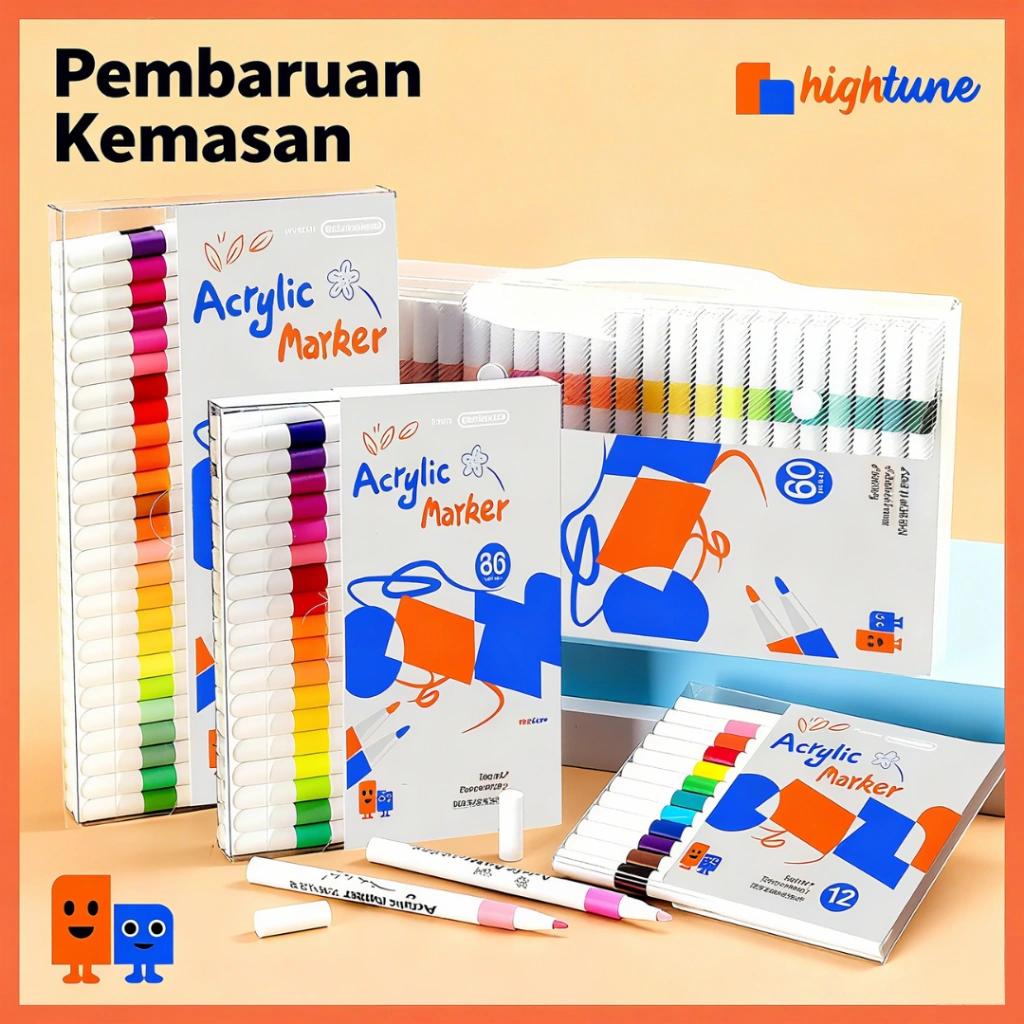 Hightune Acrylic Marker Set Spidol Akrilik DIY Painting Spidol Pastel Pulpen Highlight Drawing Warna