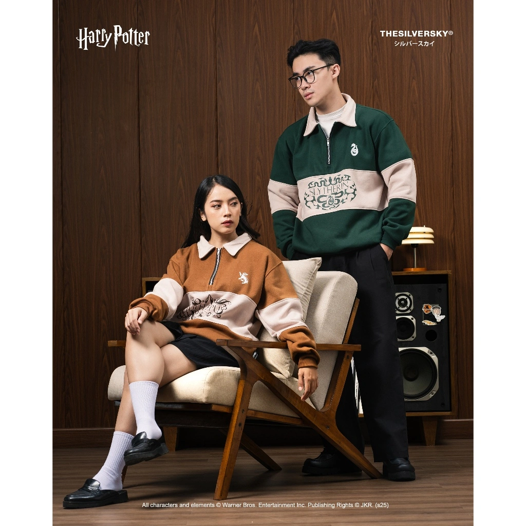 Thesilversky Harry Potter Hogwarts Houses Halfzip Premium
