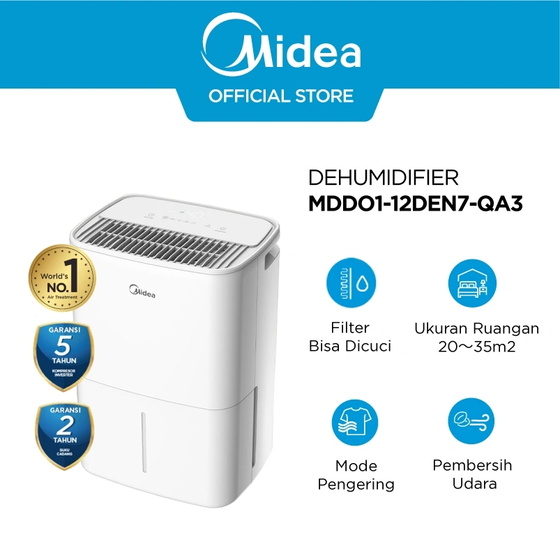 Midea Dehumidifier Smart Multifunction MDDO1-12DEN7 Tangki 2.5 Liter