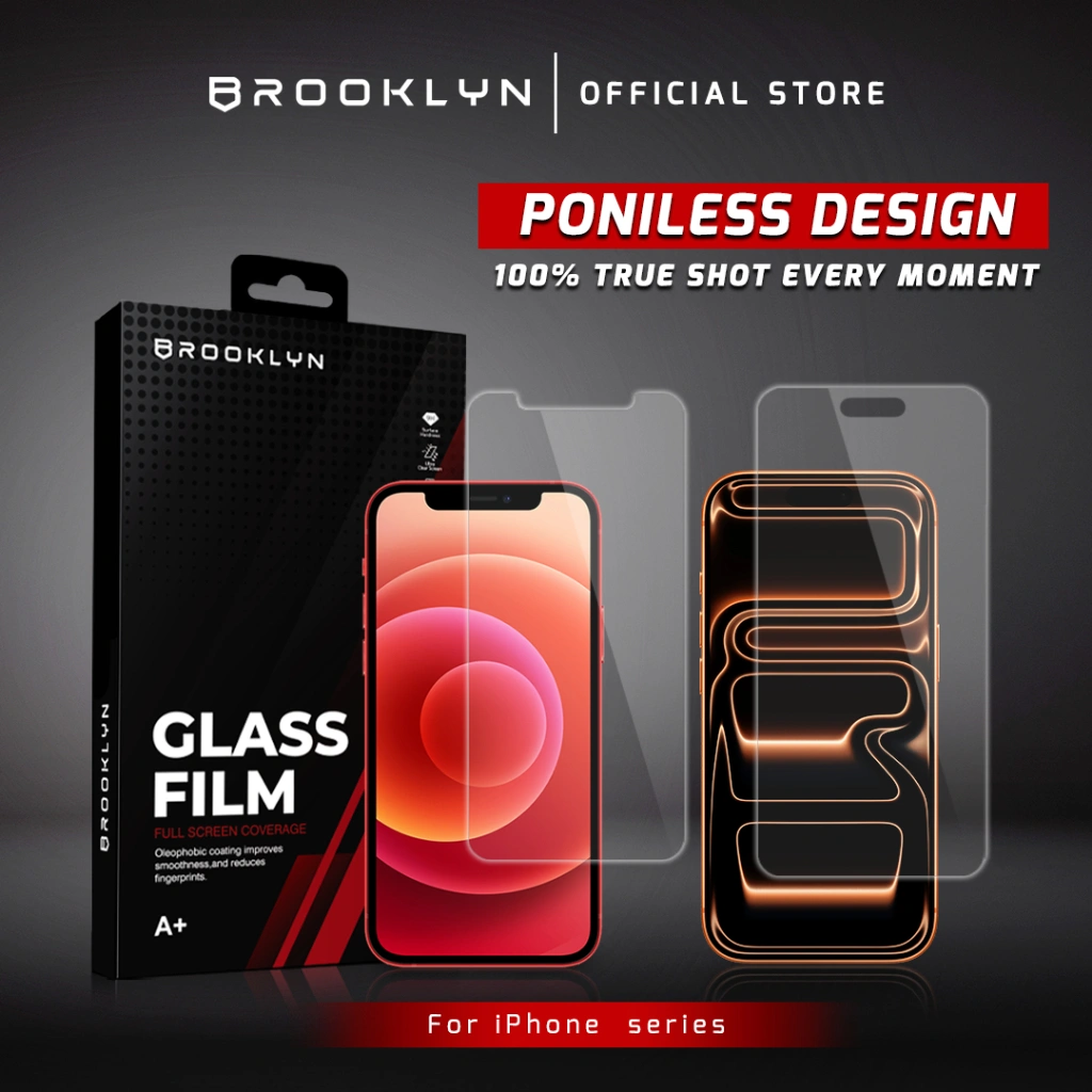 [No Border] Brooklyn Poniless Ver2 Tempered Glass iPhone 17/16/15/14/13/12/11/X XR XS MAX Mini Pro Max Plus Air