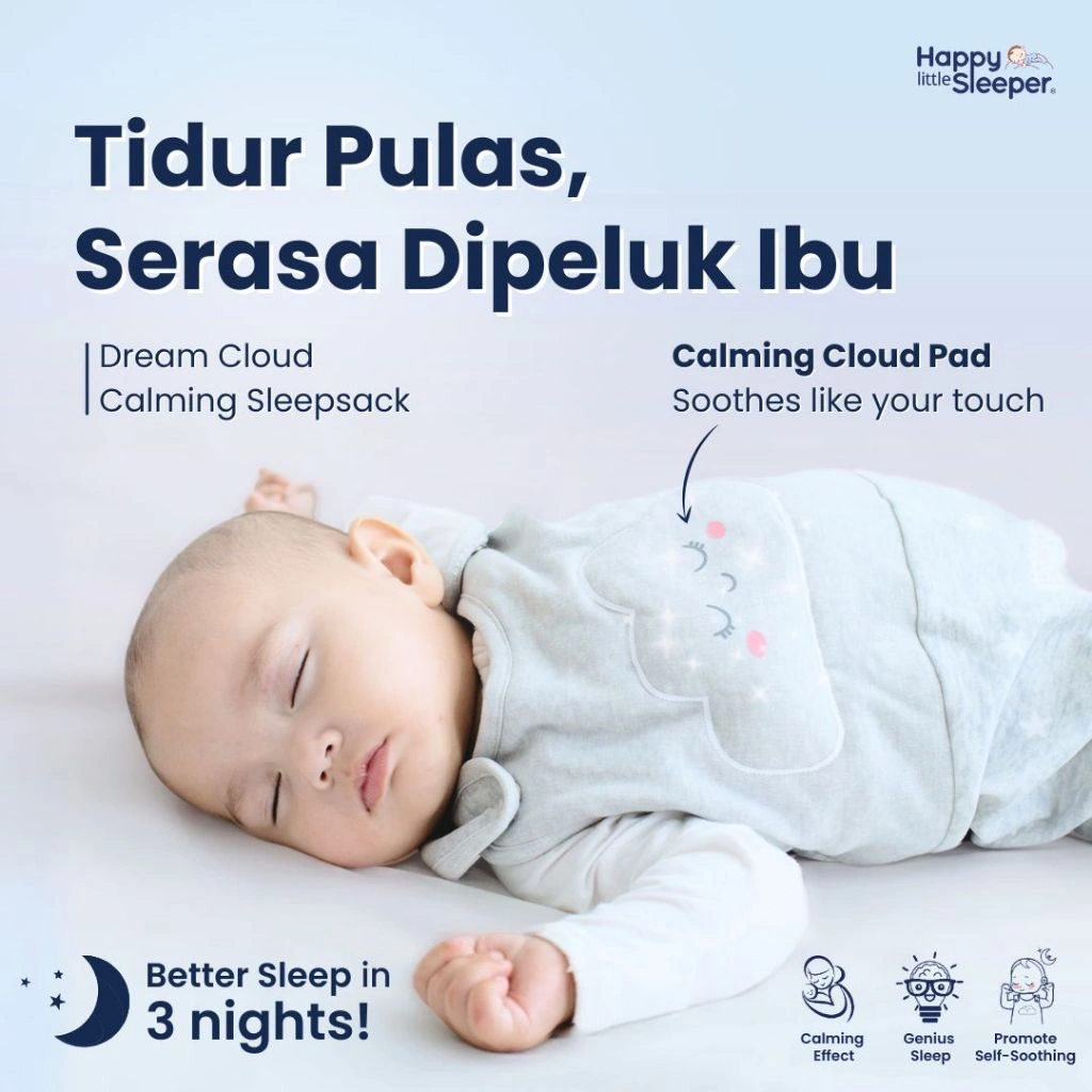 HappyLittleSleeper Dream Cloud Calming Sleepsack 100% Katun with Calming Cloud Pad - Classic Series