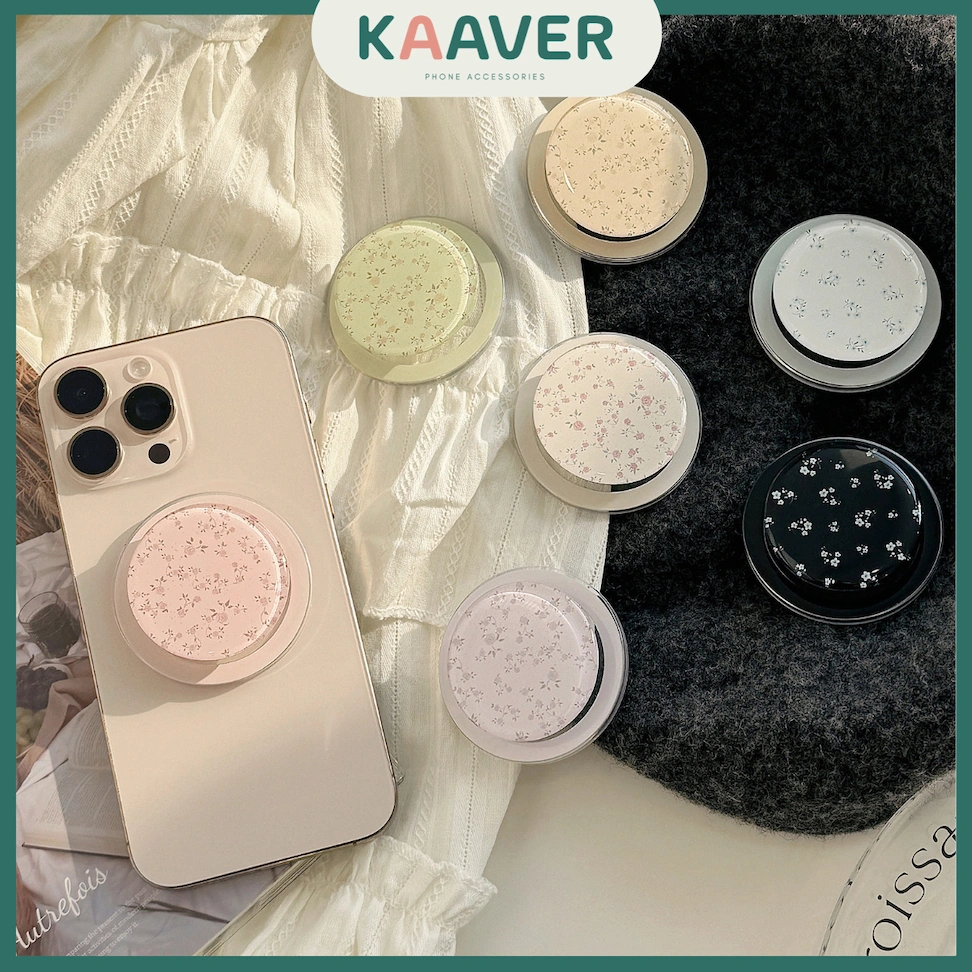 KAAVER - Griptok Magsafe Motif Bunga Bulat Estetik Minimalis