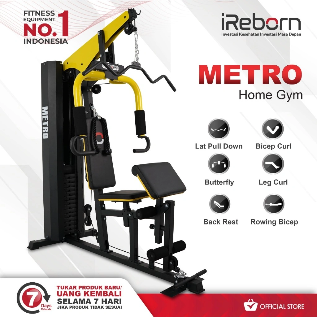 iReborn - Alat Fitness Home Gym 1sisi 150LBS Metro (Official Shop)