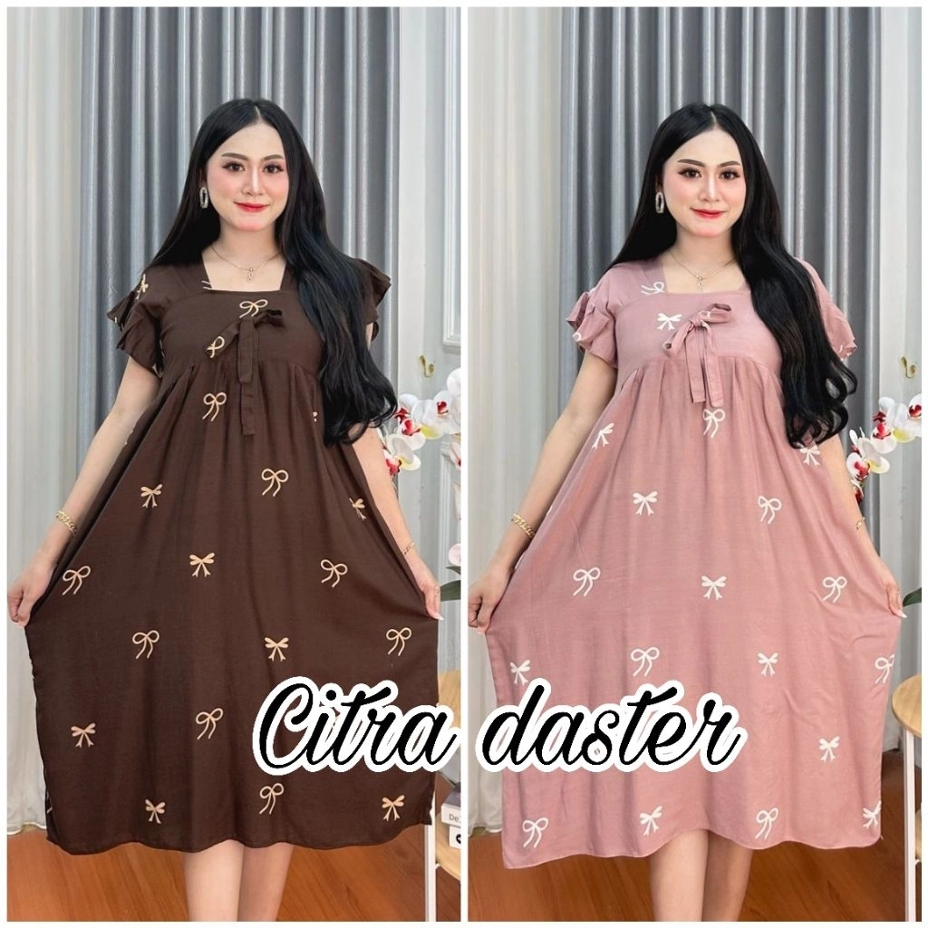 Beautyhijab - Daster dress rayon wanita kekinian motif cantik busui bumil nyaman jumbo terbaru CITRA