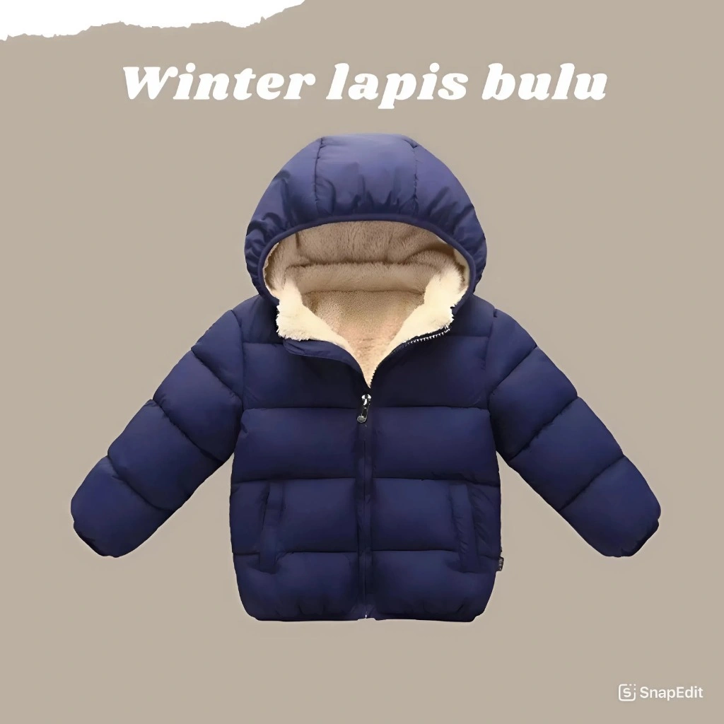 kafabih_official jaket anak laki laki perempuan puffer lapis bulu usia 1-12 tahun