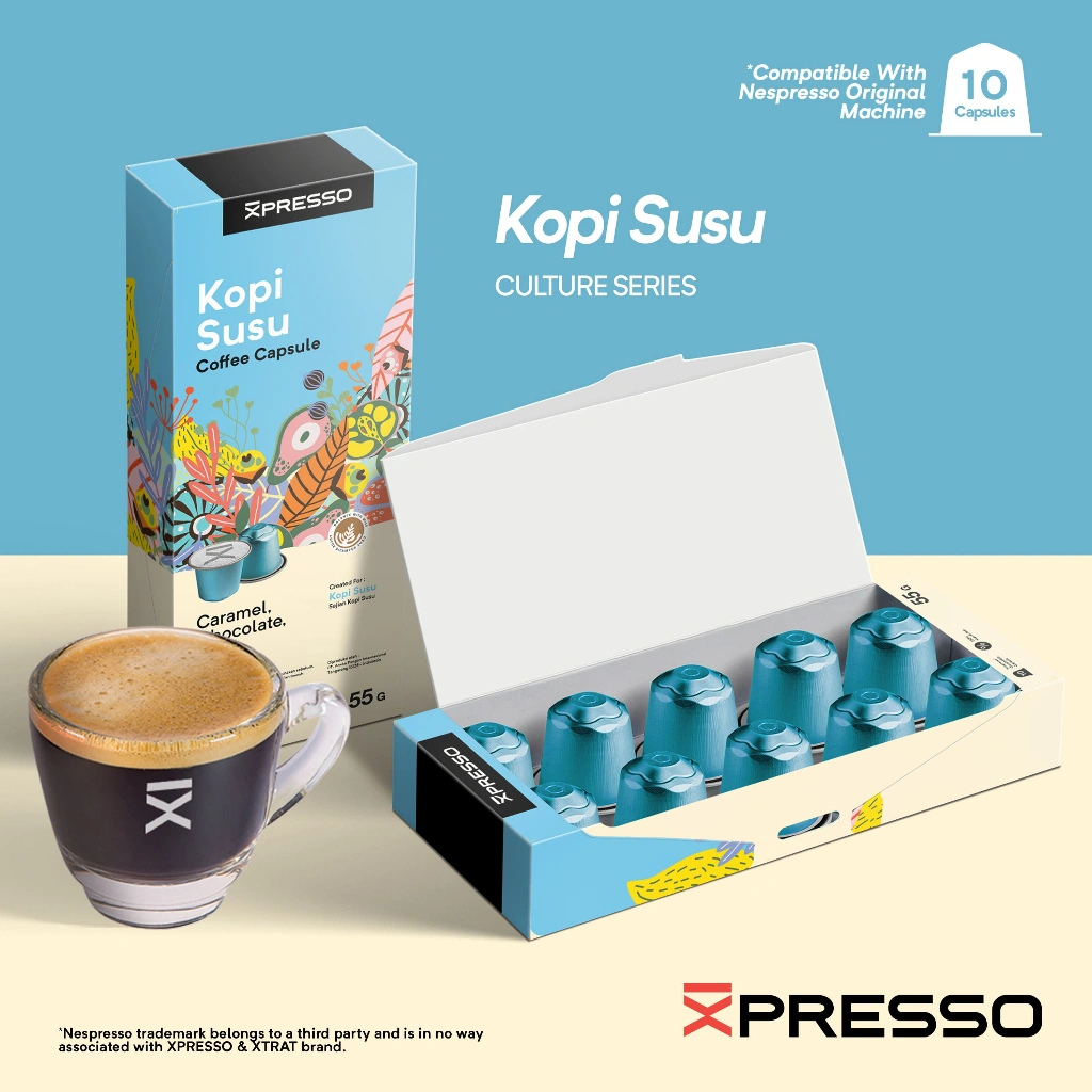 XPRESSO Kopi Kapsul - Kopi Susu - Nespresso Coffee Capsules Compatible - 10 capsule per box