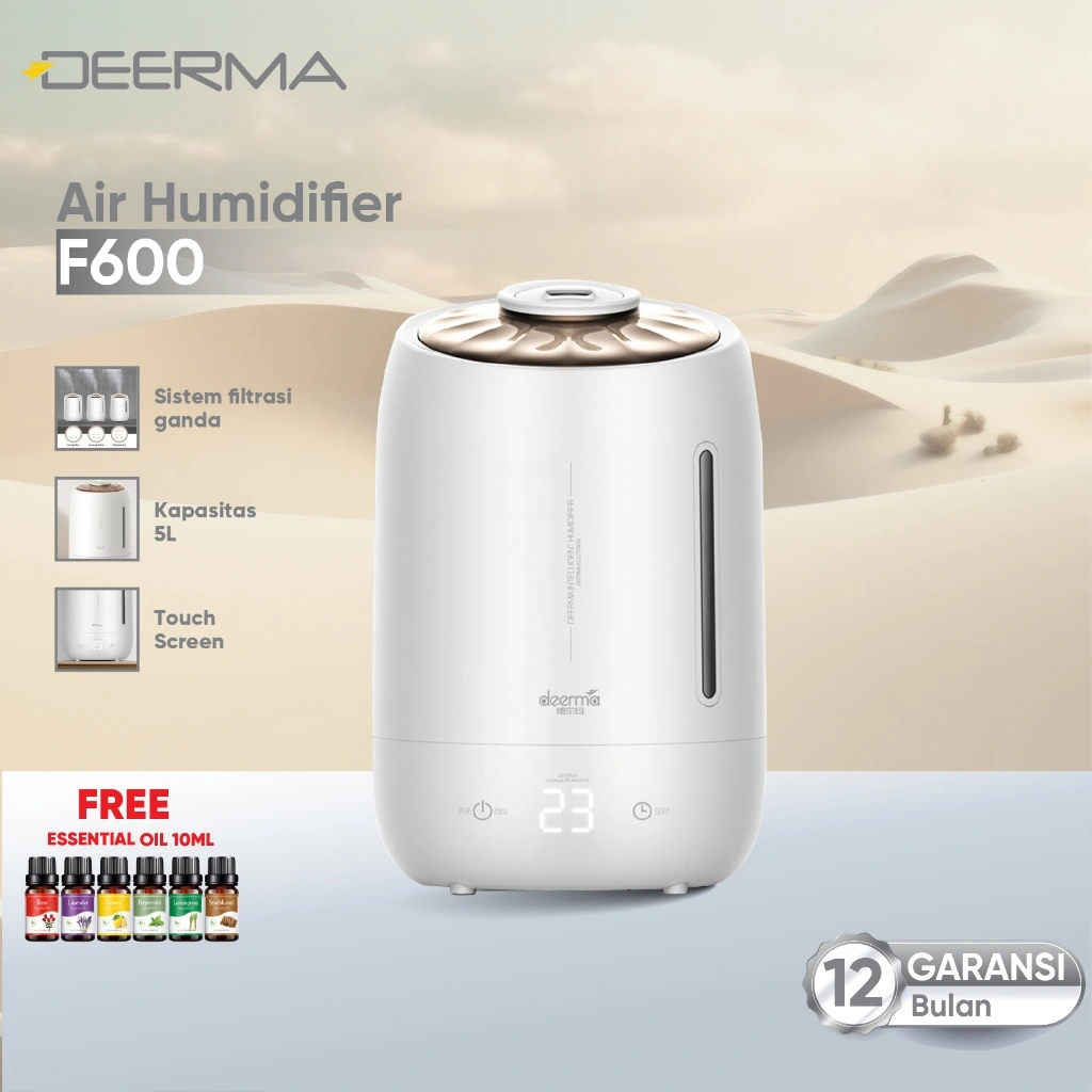 Deerma 5L Humidifier F600 Timing With Intelligent Touch Screen Adjustable Fog Quantity