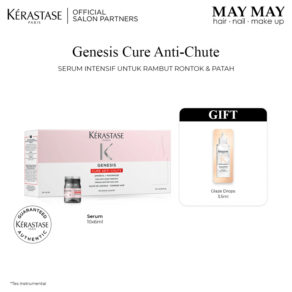 Kerastase Genesis Cure Anti-Chute 10x6ml Intensive Anti Hair Fall Serum - Serum Intensif untuk Rambut Rontok & Patah