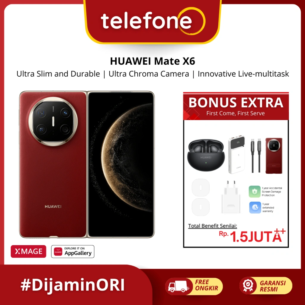 HUAWEI Mate X6 Foldable Smartphone | 12+512GB | Ultra Chroma Camera | Innovative Live-Multitask | Ultra Slim and Durable Garansi Resmi Huawei