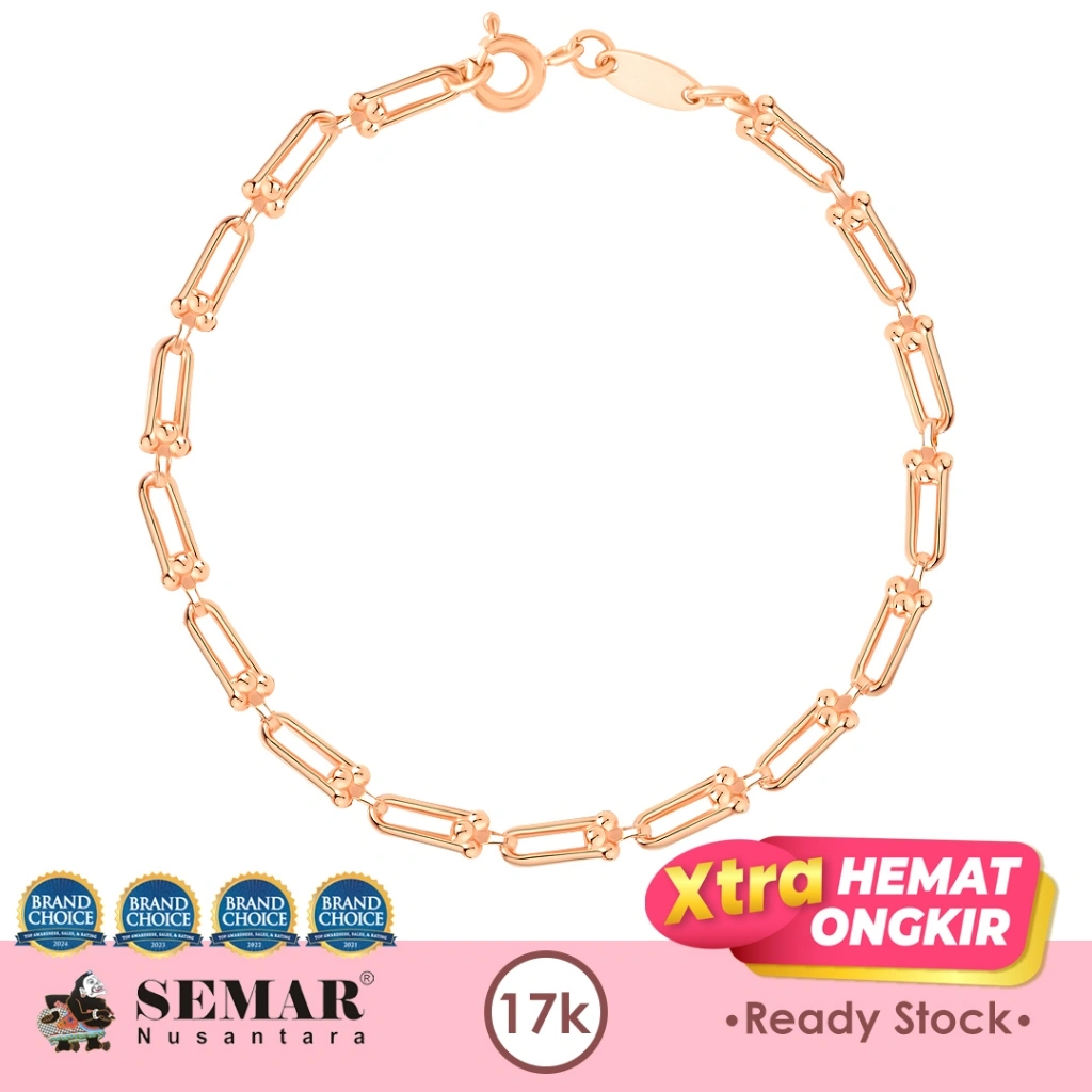 Gelang Emas Noella Twirly Rose Gold 17K Semar Nusantara
