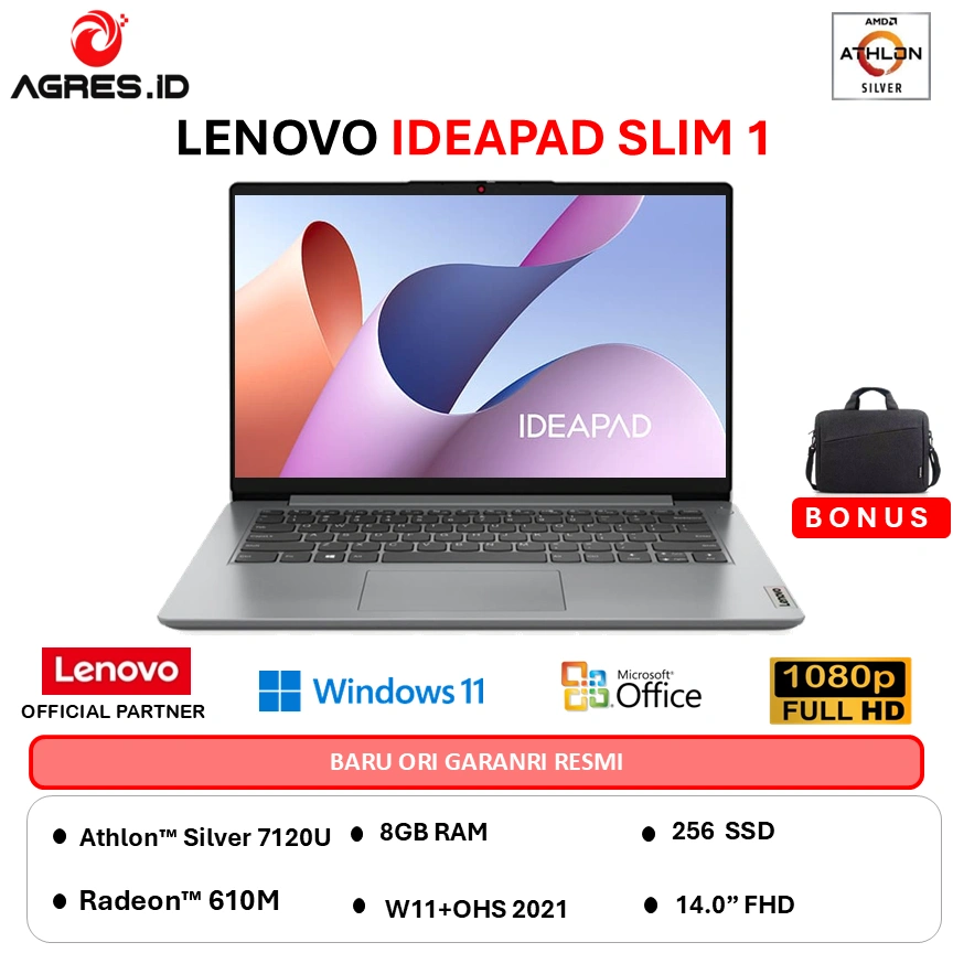 LENOVO IDEAPAD SLIM 1 14 ATHLON SILVER 7120 8GB 256GB W11+OHS 14.0  -A6ID