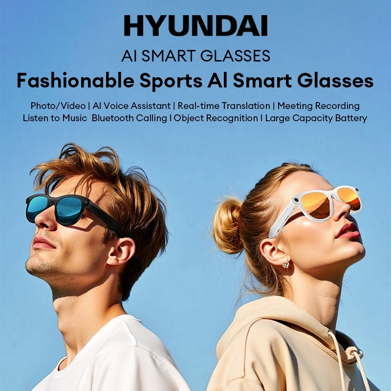 Hyundai M88 Super AI Kacamata Bluetooth Smart Glasses Headset V5.4 200W Camera+Flash AI Assistant Real-Time Translation Sunglasses