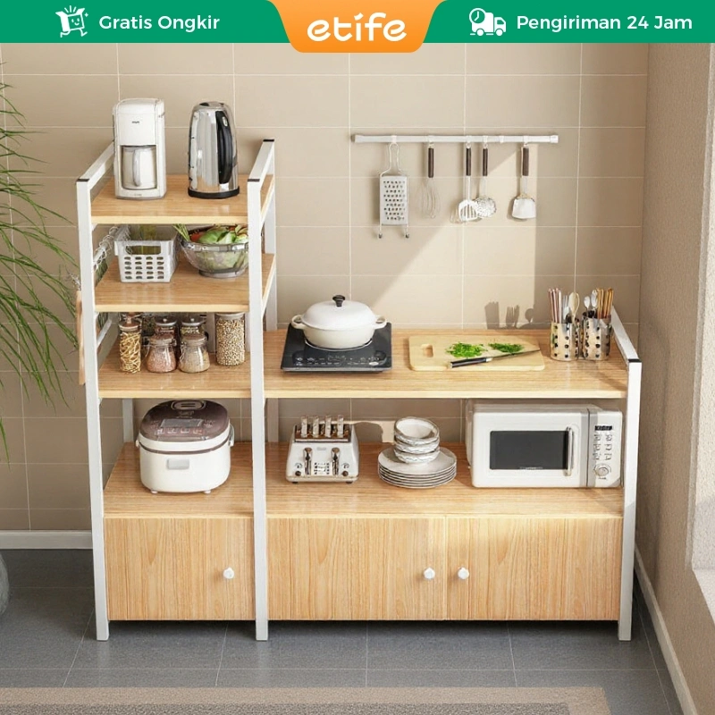 E-TIFE Rak Dapur / Rak Kompor / Rak Oven / Kitchen Rack / Rak Microwave / Rak Bumbu / Minimalis