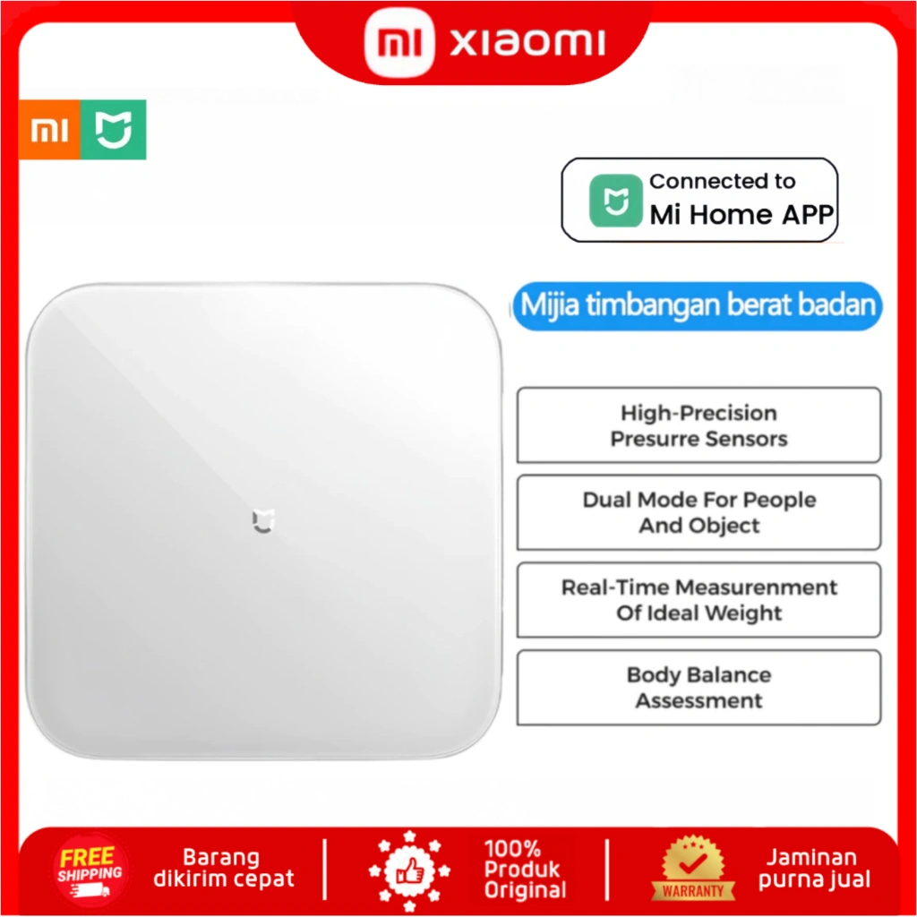 Mi Body Composition Scale S200 - Timbangan Lemak Akurat, Baterai Tahan Lama, Koneksi Mi Home