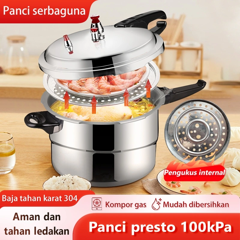 Wulitt panci presto Alumunium Serbaguna anti lengket Pressure Cooker 4L 5L 6L 8L 10L 12L 14L 16L Opsional