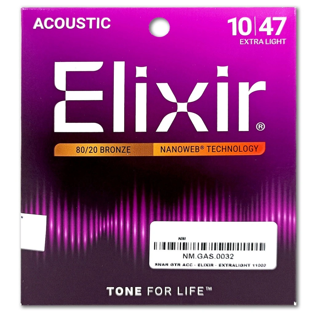 Elixir Akustik Nanoweb 80/20 Bronze Senar Gitar 11002 11027 11052