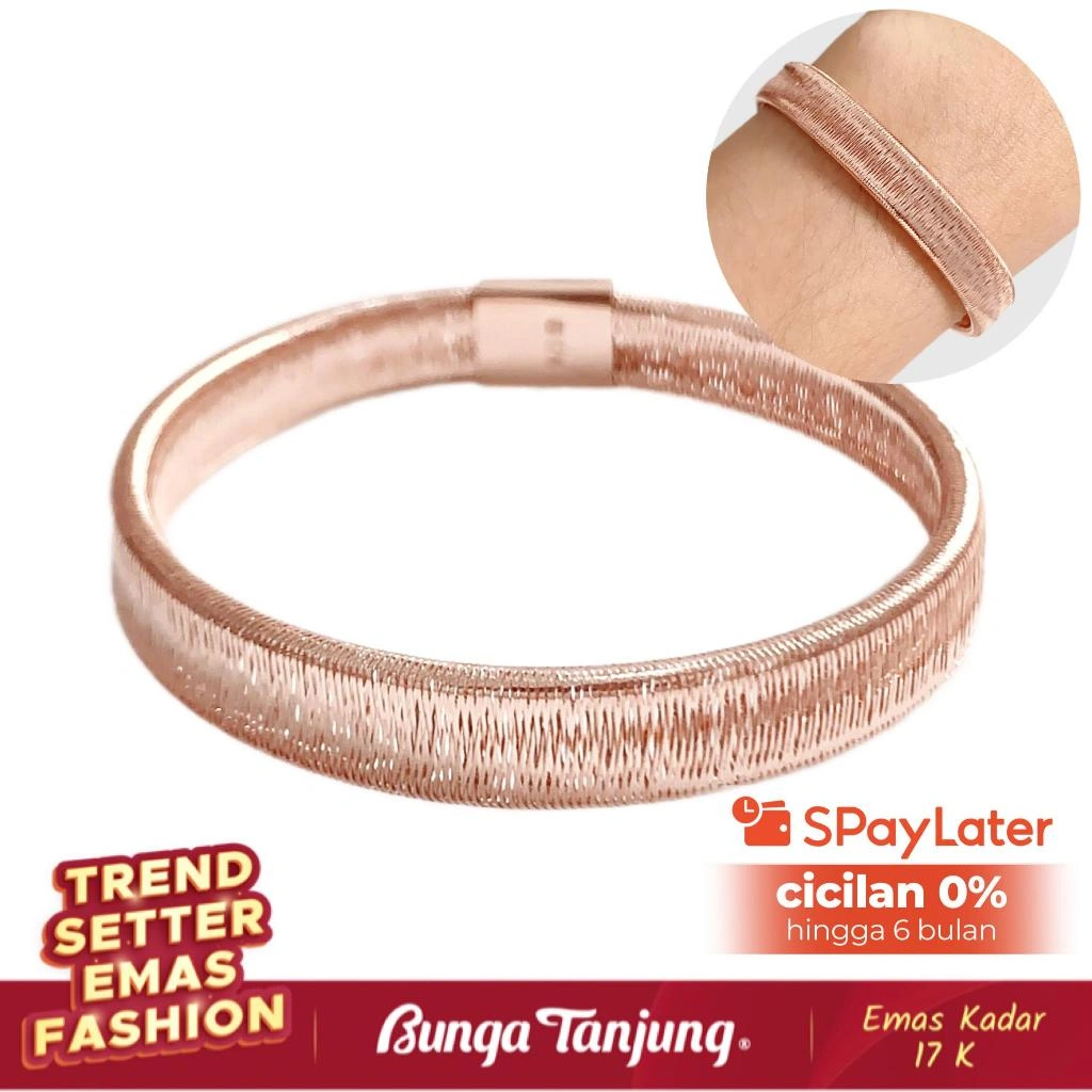 GELANG MEGUMI SUPER ELASTIS - EMAS 17K - BUNGA TANJUNG GOLD