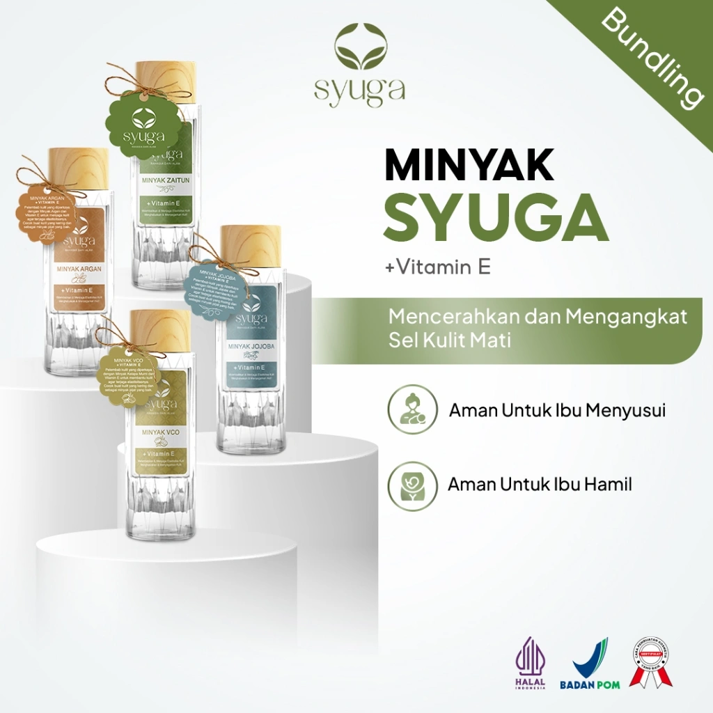 Syuga Minyak All Series (Zaitun, VCO, Argan, Jojoba) 150ml - Stretchmark Oil dan Bekas Luka | Minyak Pijat | Body Oil | Parfume Body Oil | Stretch Mark | Menghidrasi Kulit | Kulit Sensitif | Memperbaiki Kulit | Vitamin E