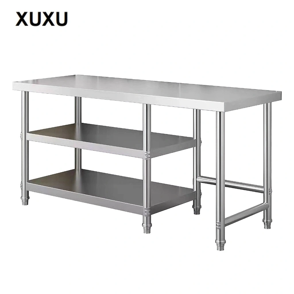 XUXU Meja Kompor Stainless Steel Meja Kompor 2 Tungku Rak Oven Rak Microwave Rak Dapur Susun