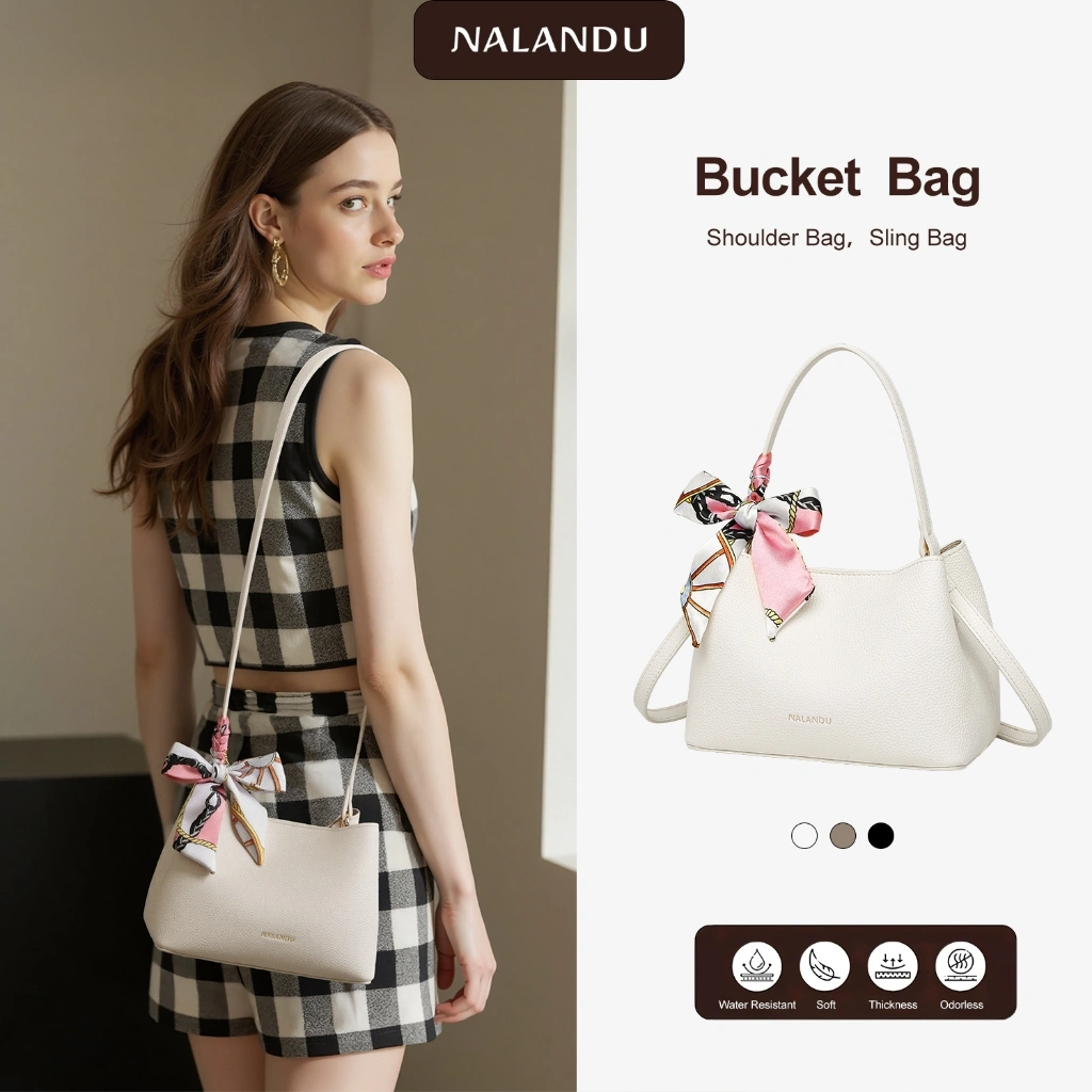 NALANDU Sling Bag Wanita Tas Selempang Wanita Kekinian Elegan Tas Bahu Shoulder Bag Tas Brand Lokal Premium Bucket Bag Simple