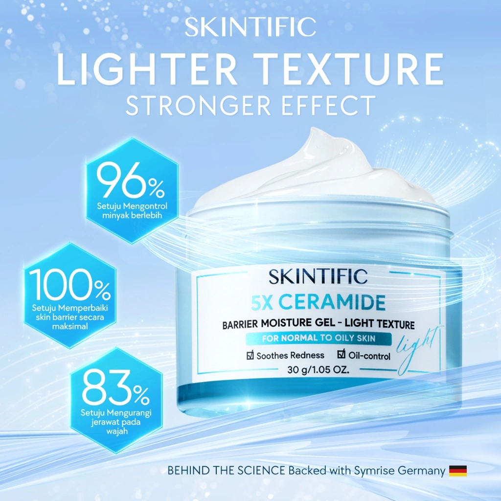 [Original] SKINTIFIC - 5X Ceramide Barrier Repair Soothing Moisturizer | Memperkuat Skin Barrier Pelembap Non-irritation Moisture Gel Texture Light-weight Acne Prone Oily Skin Approved Day Night Cream Redness Acne Calming Sensitif Moist Moisturizing