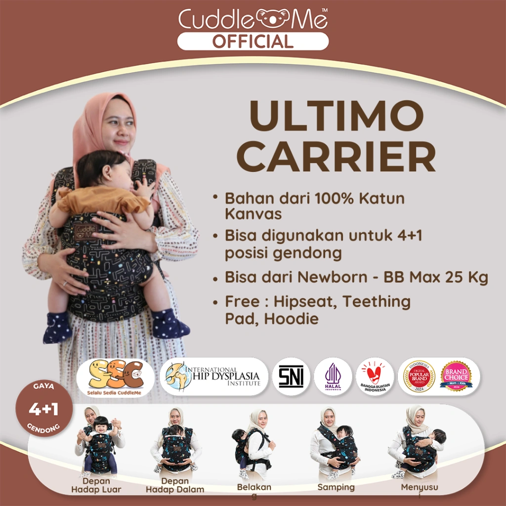Gendongan Bayi - CUDDLEME  Ultimo Carrier Gendongan Kanguru SSC M-Shape Adjustable