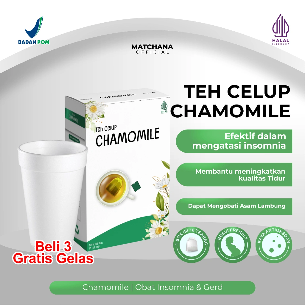 Teh Chamomile | Obat Insomnia Ampuh, Obat Gerd BPOM, Obat Lambung, Teh Celup Bunga Chamomile Organik