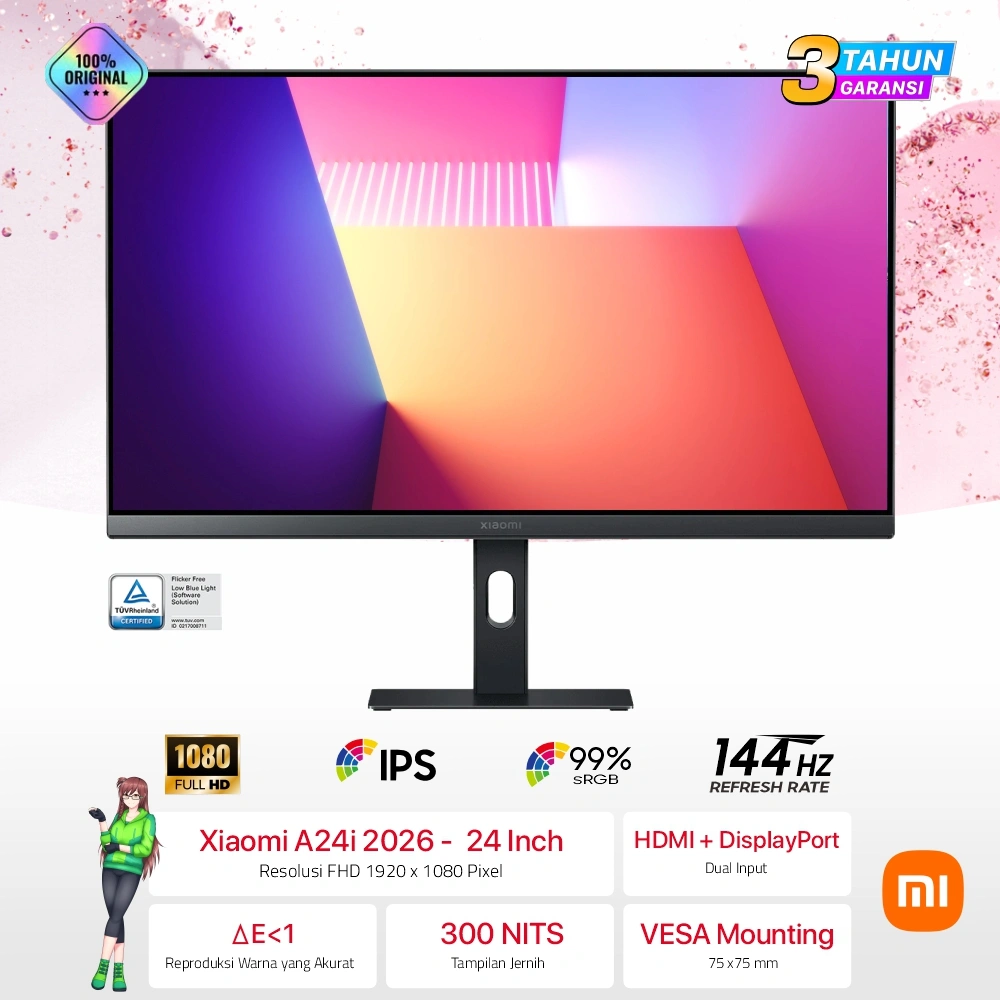 Monitor Xiaomi 24" A24i 144Hz | A24i 100Hz IPS FHD HDMI DisplayPort Vesa Mount Borderless