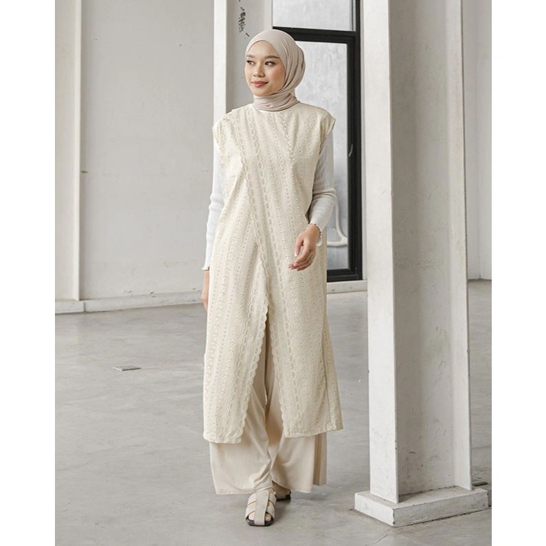 MISTYVORI | Nirmala Vest Premium Bordir Cotton Embroidery Elegan