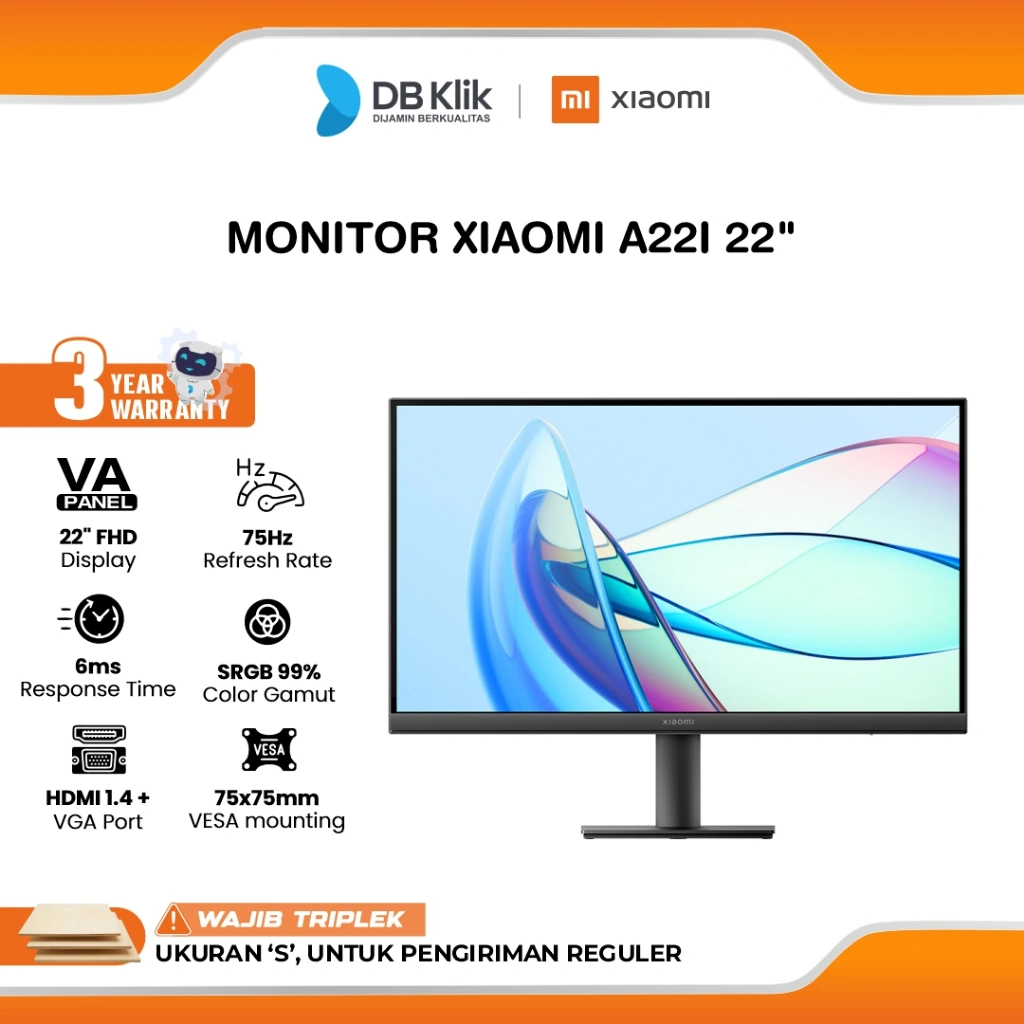 XIAOMI LED Monitor MI A22I 22" VA FHD 75Hz 6ms HDMI VGA