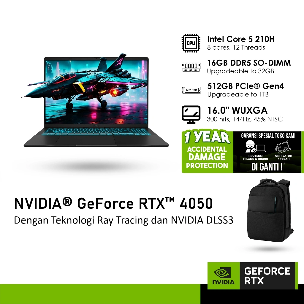 ASUS GAMING V16 V3607VU GeForce RTX™ 4050 6GB - CORE 5 210H 16GB 512GB WINDOWS 11 144Hz