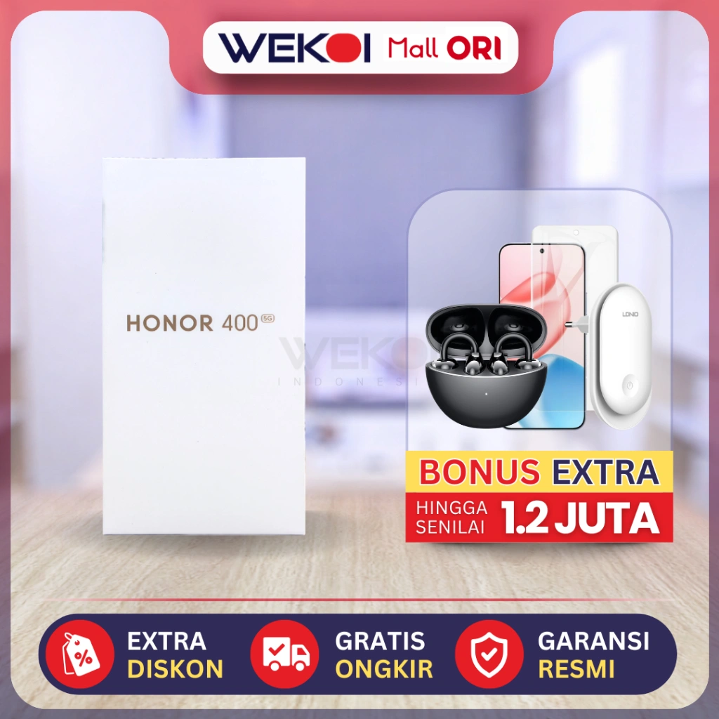 HONOR 400 5G Smartphone RAM 12GB+12GB ROM 512GB Layar 6.55" AMOLED l 200MP Ultra-Clear AI Main Camera AI Next Gen AI Imaging Garansi Resmi