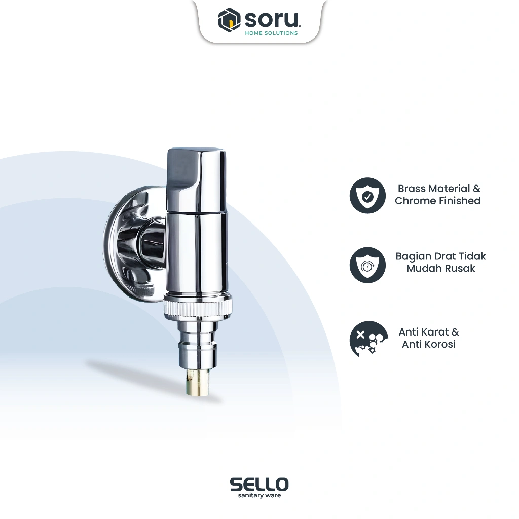 SORU - Kran Air Mesin Cuci Keran Tembok 1/2 Inch Otomatis 1 Output - SELLO SL9620