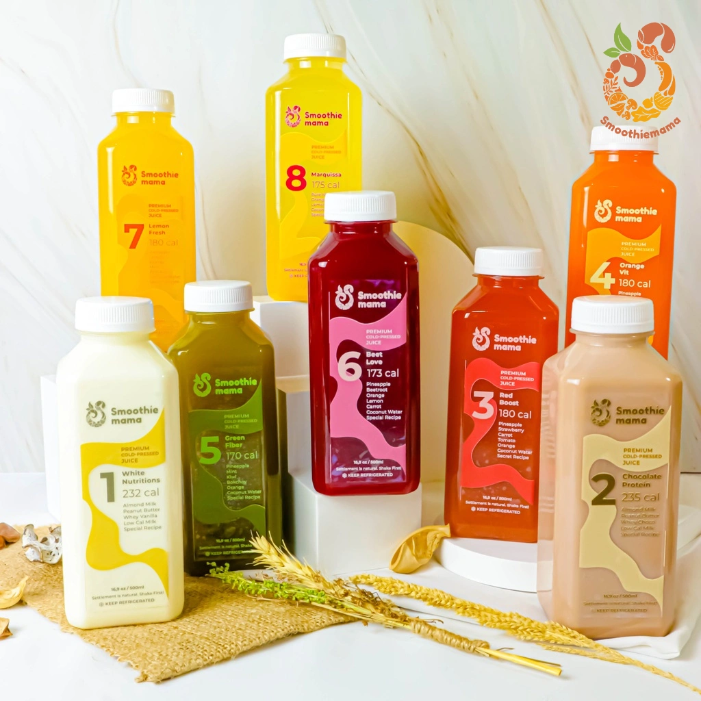 SMOOTHIEMAMA Paket Detox Juice Cold Pressed Super Komplit 8 Bottles